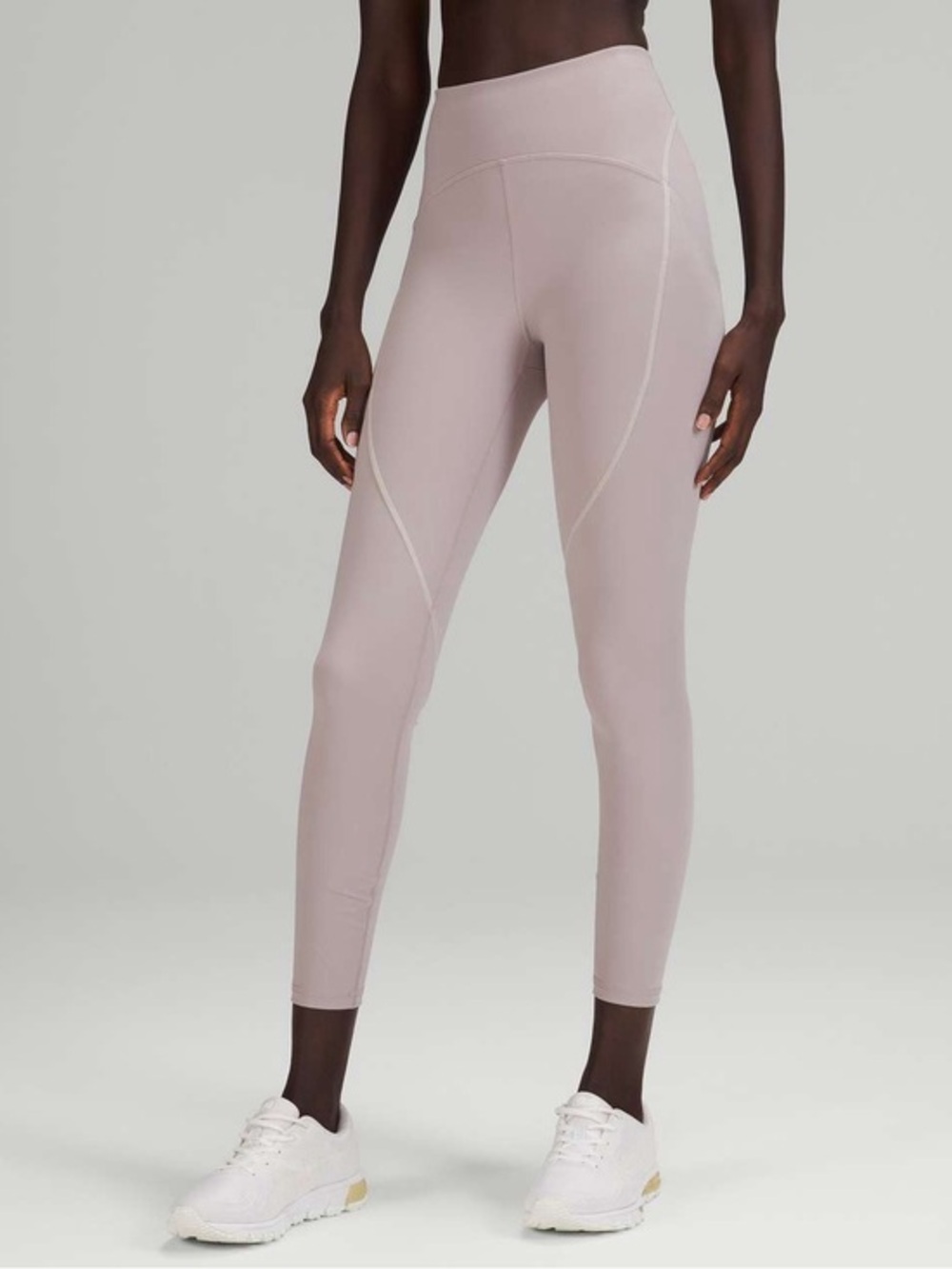 Lululemon Power Thru High-Rise Tight 25" Mauve Grey Pink Size 0